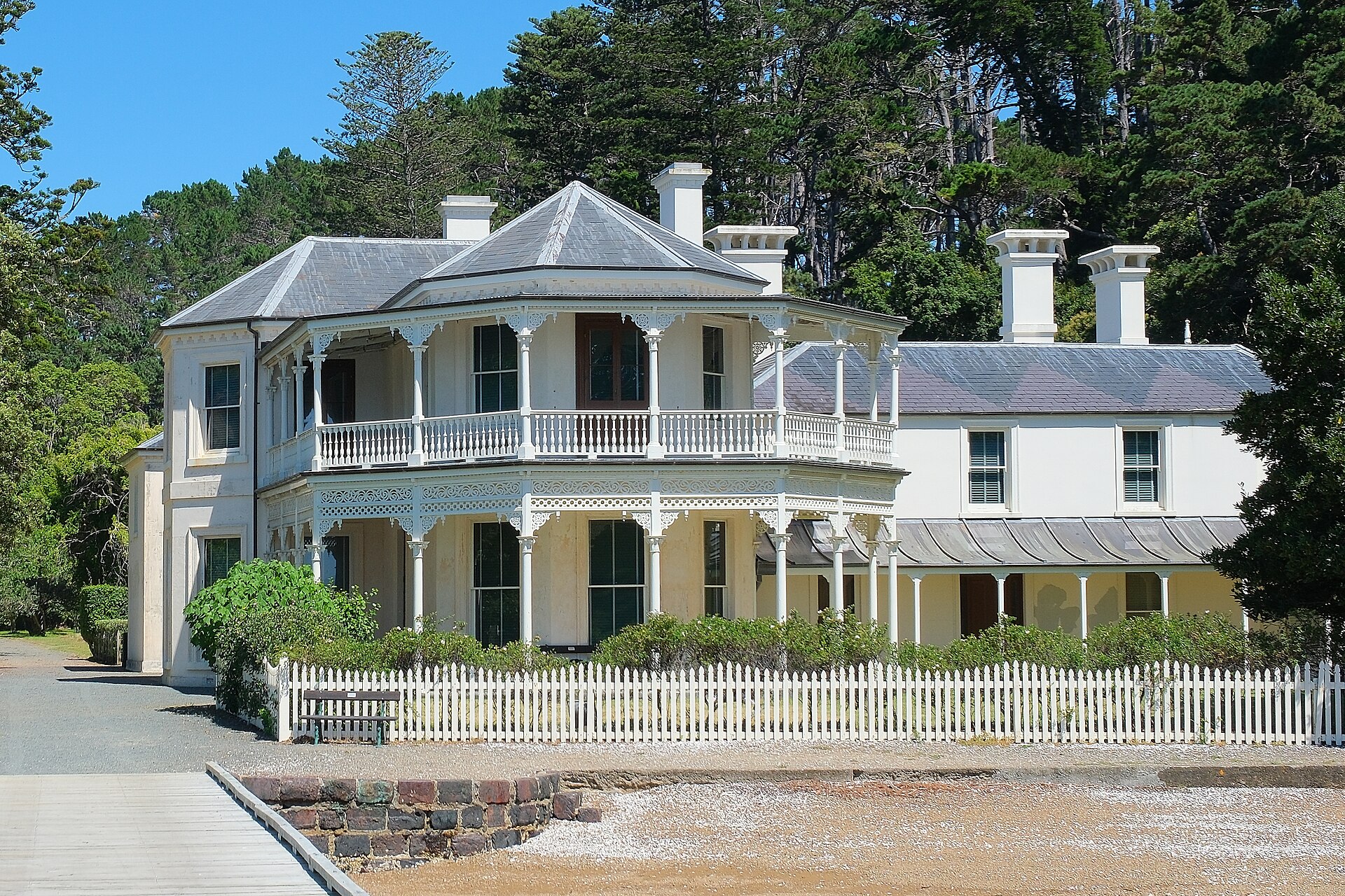 The historic Mansion House on Kawau Island, Sir George Grey's former home